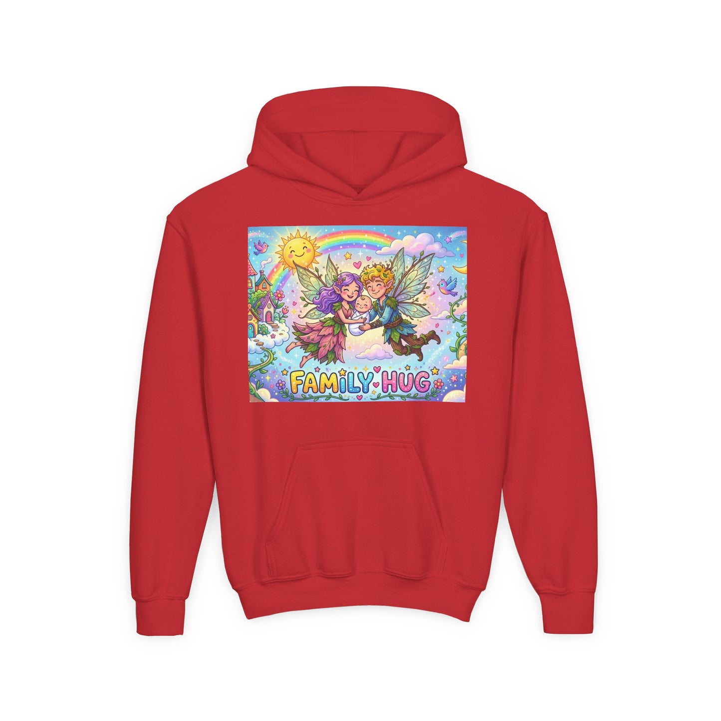 Family Hug Fairy Youth Heavy Blend Hooded Sweatshirt