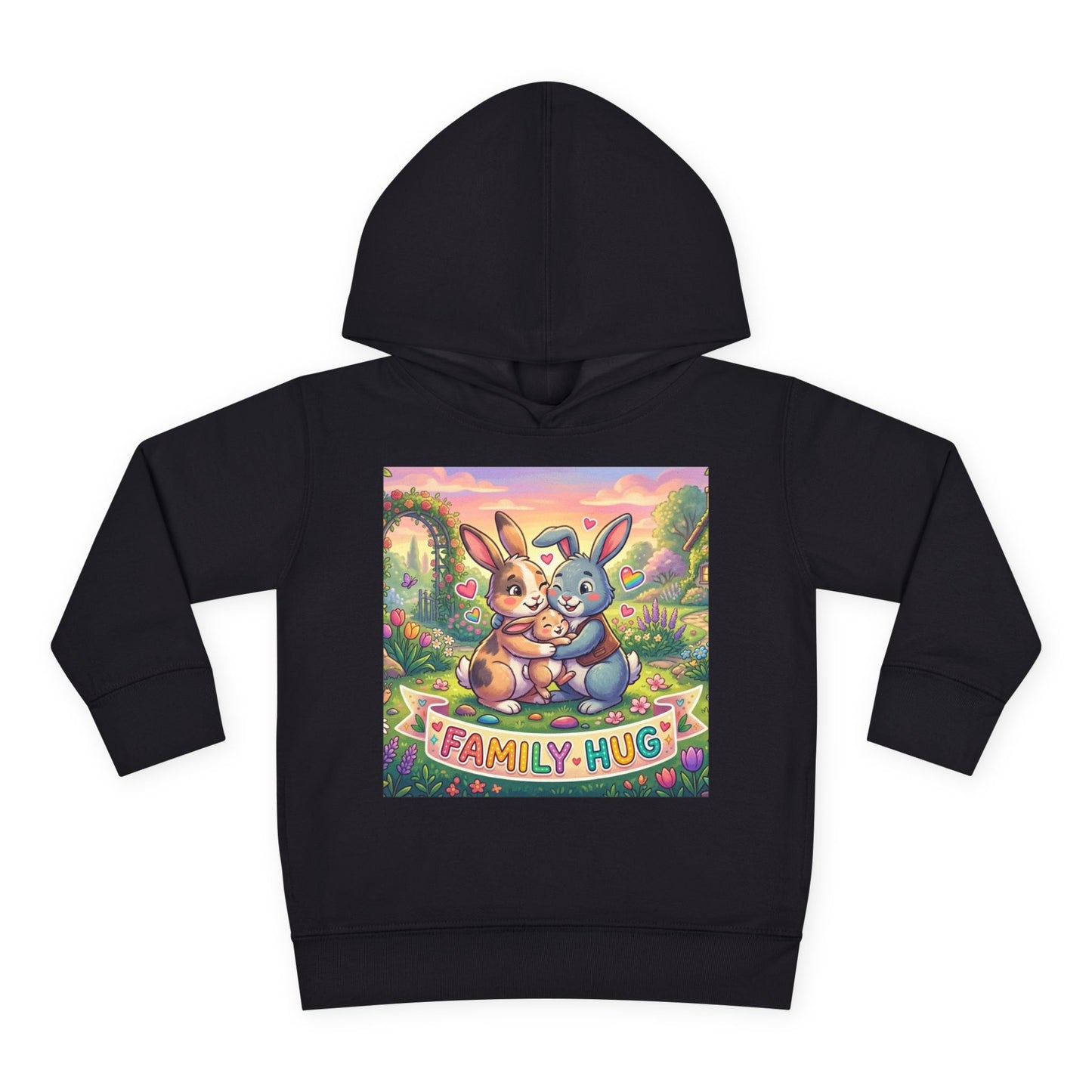 Family Hug Bunny Toddler Pullover Fleece Hoodie
