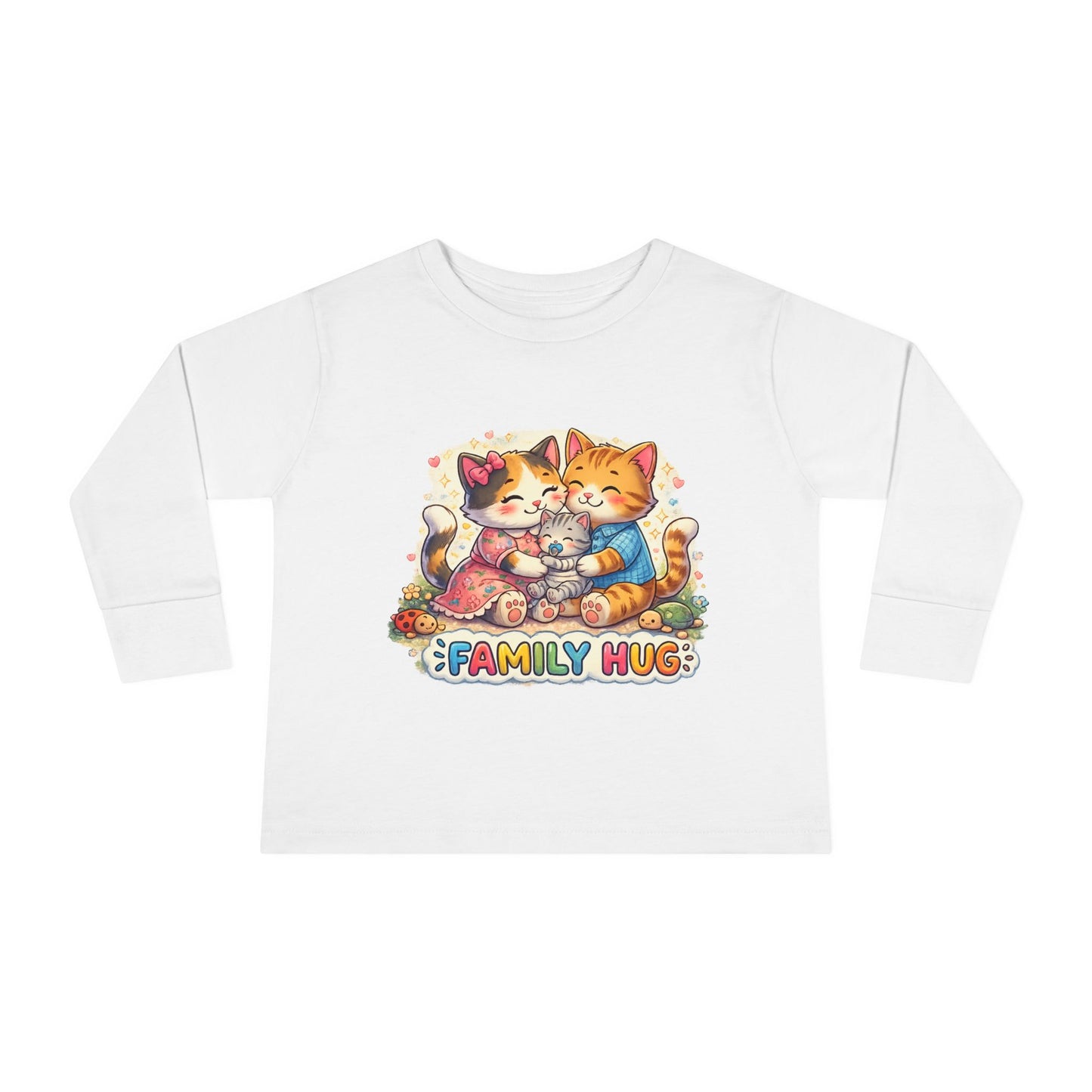 Family Hug Kitten Toddler Long Sleeve Tee