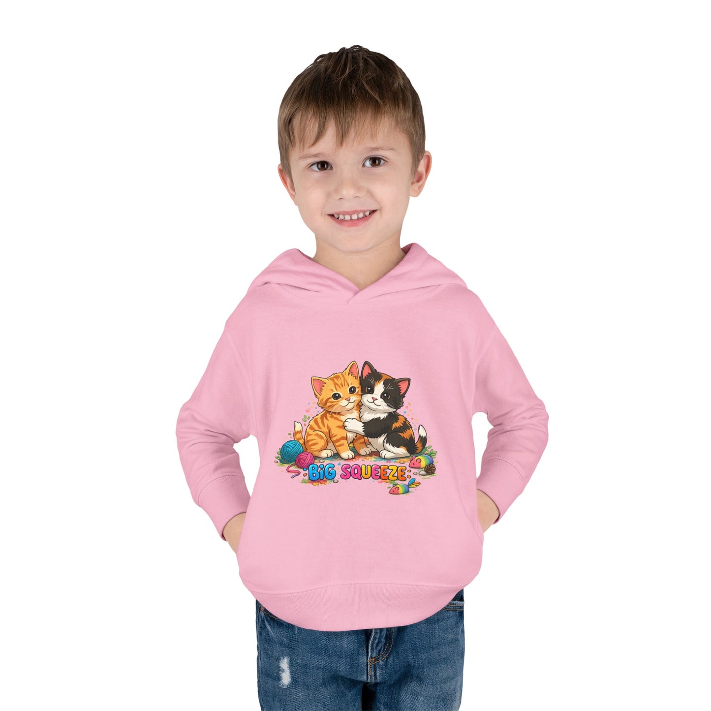 Big Squeeze Kitten Toddler Pullover Fleece Hoodie