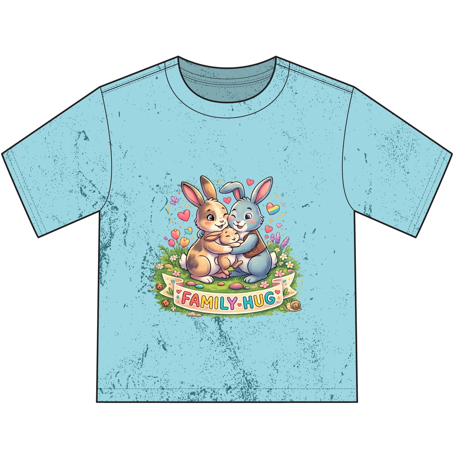 Family Hug Bunny Heavyweight Color Blast Youth T-Shirt