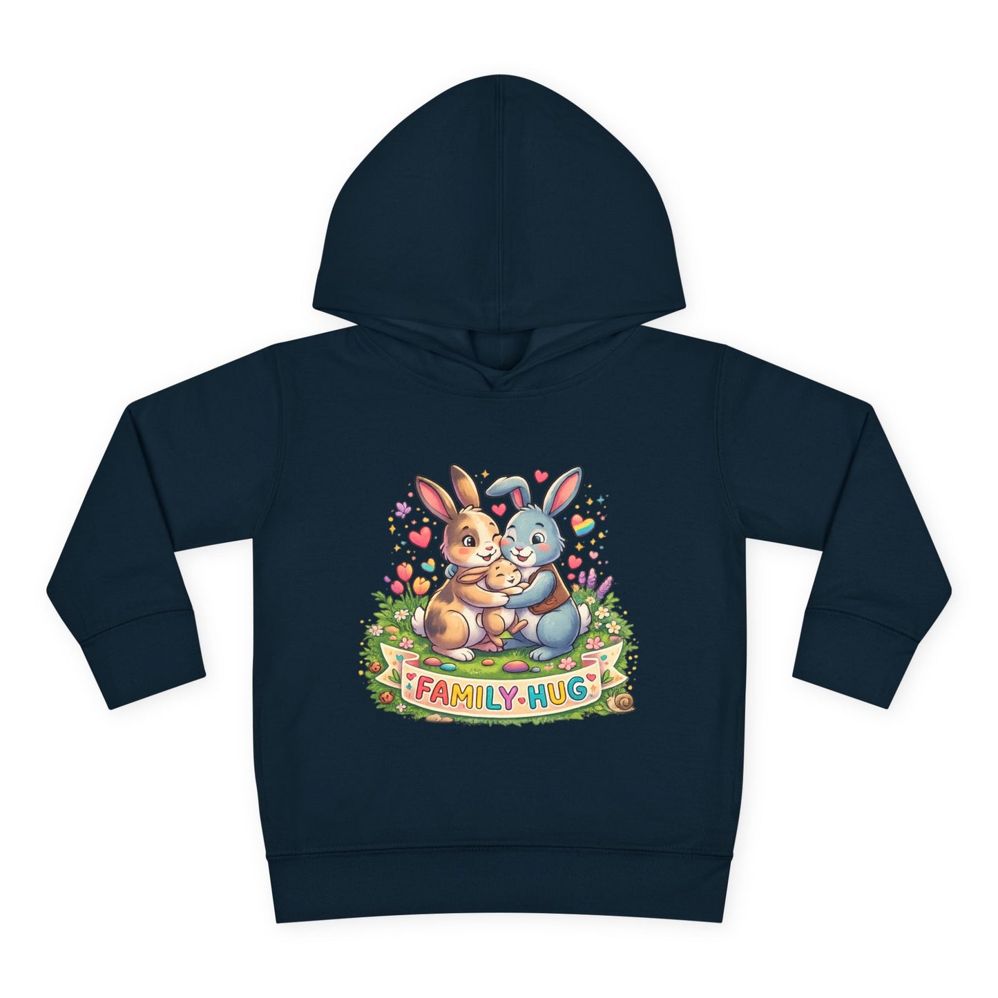 Family Hug Bunny Toddler Pullover Fleece Hoodie