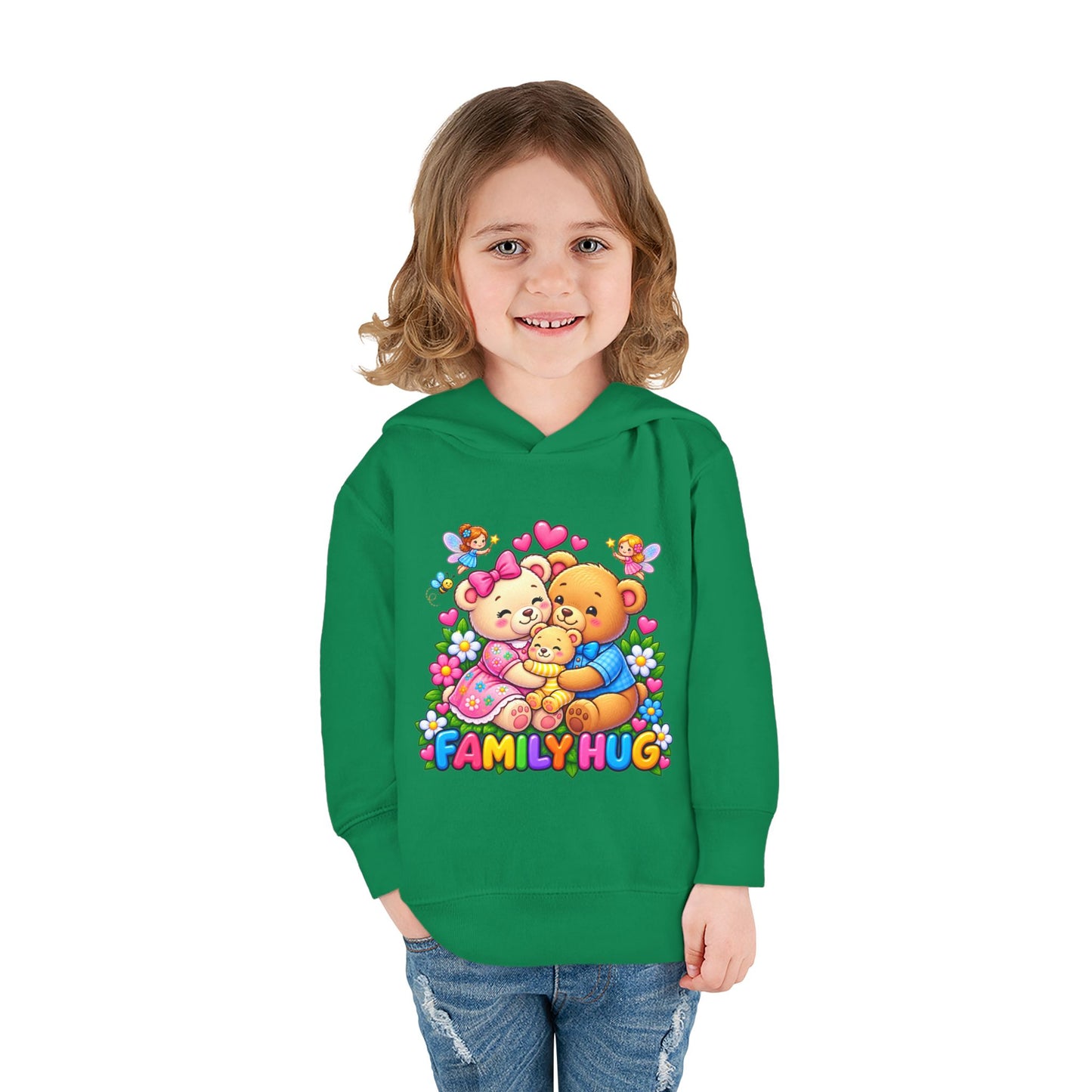 Family Hug Teddy Toddler Pullover Fleece Hoodie