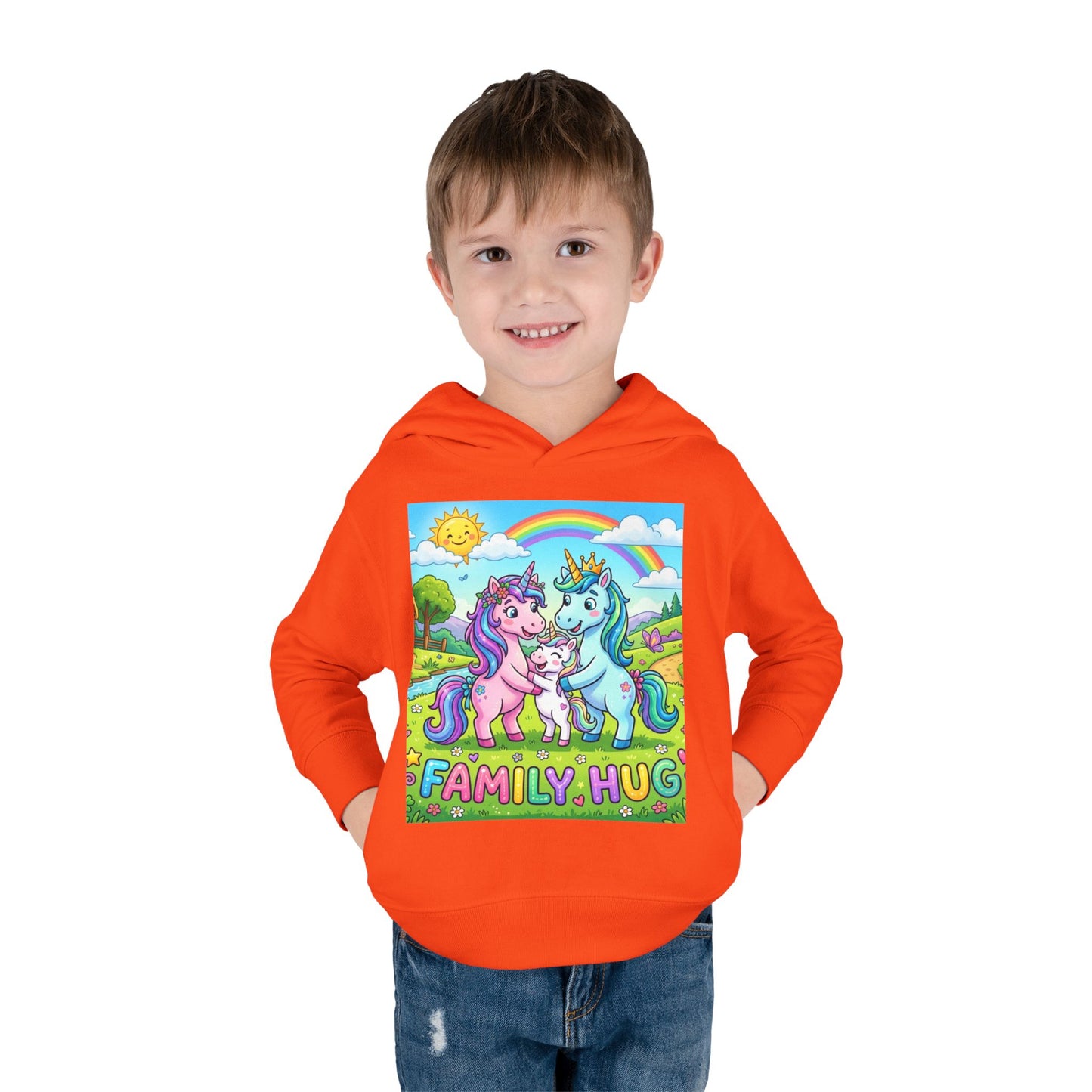 Family Hug Unicorn Toddler Pullover Fleece Hoodie