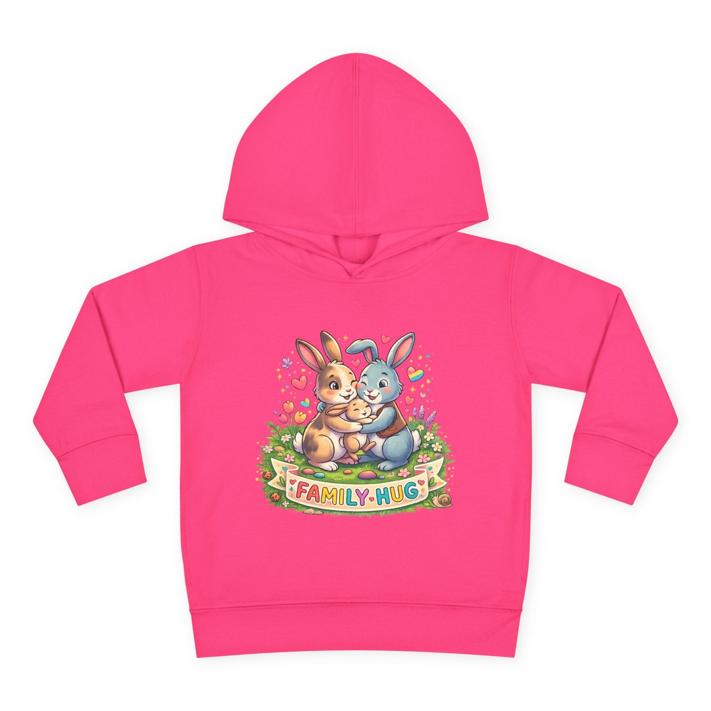 Family Hug Bunny Toddler Pullover Fleece Hoodie