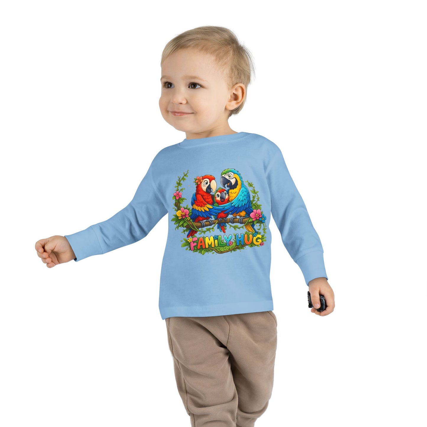Family Hug Macaw Toddler Long Sleeve Tee