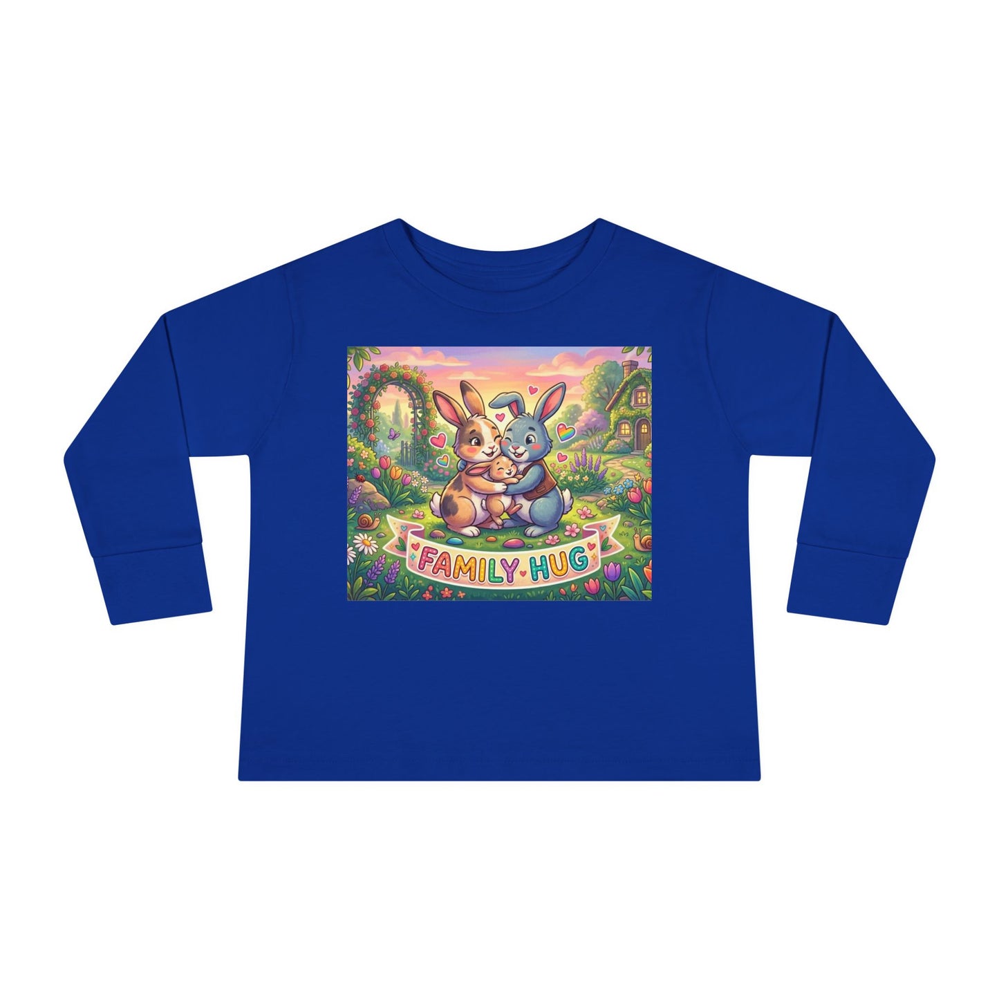 Family Hug Bunny Toddler Long Sleeve Tee