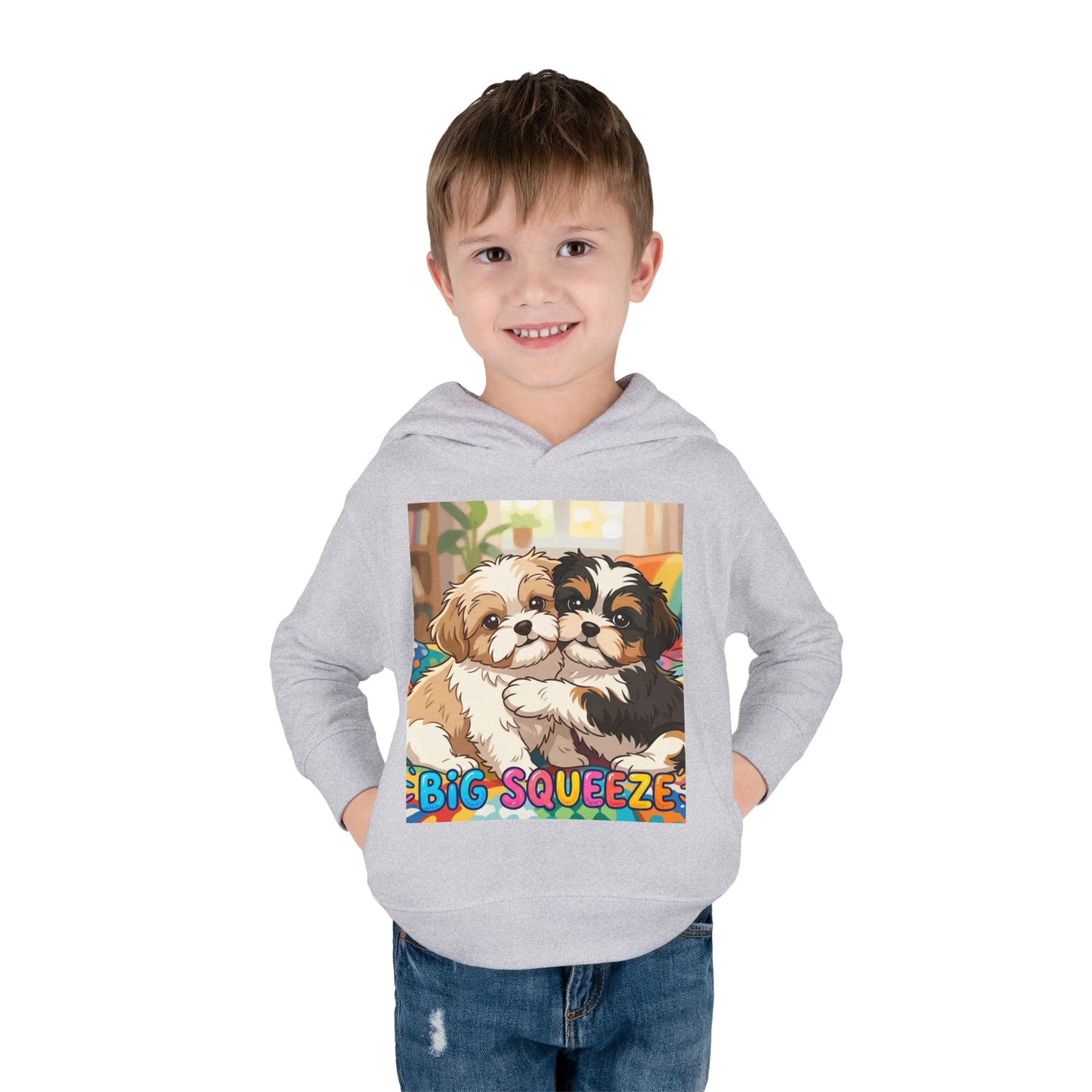Big Squeeze Shih Tzu Toddler Pullover Fleece Hoodie