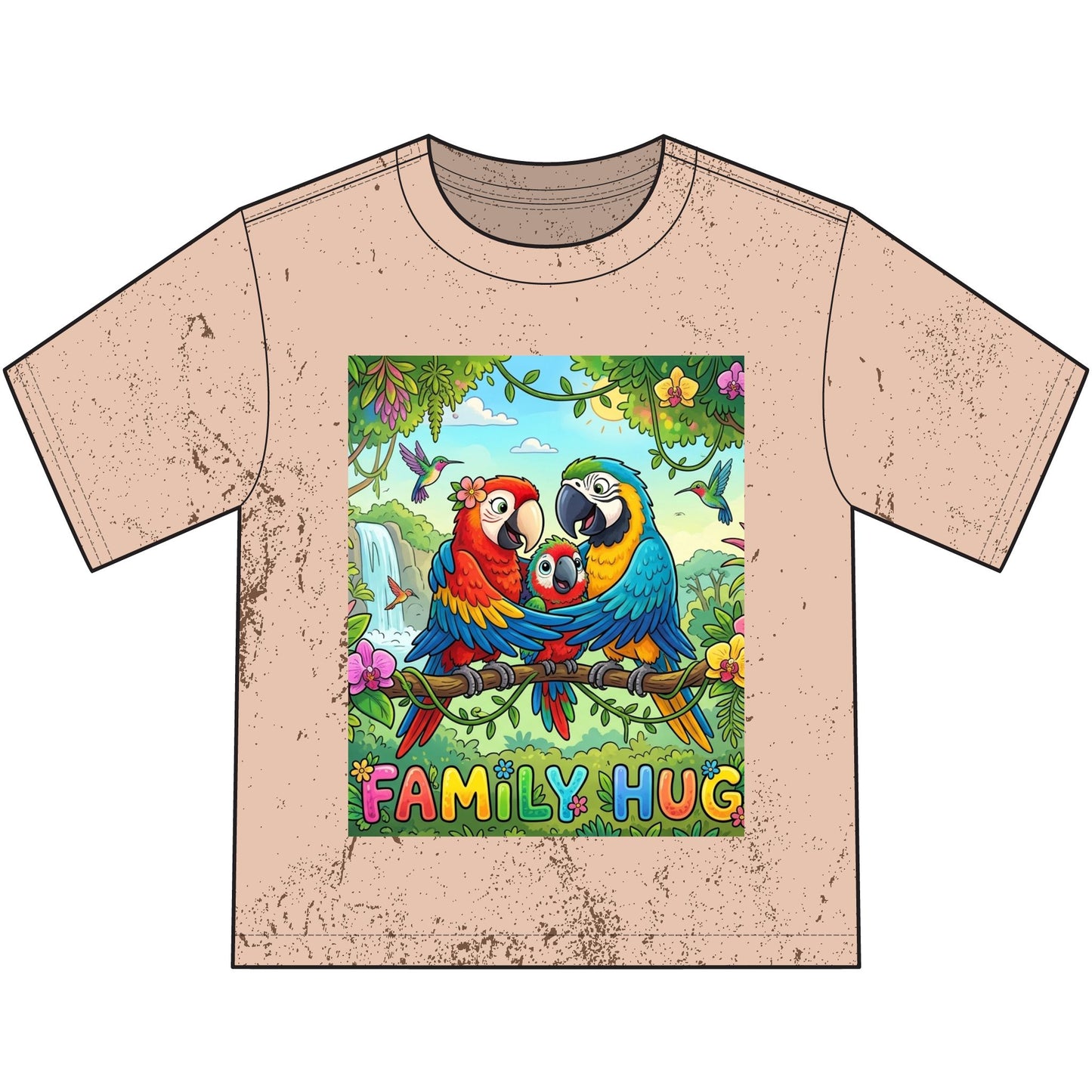 Family Hug Macaw Heavyweight Color Blast Youth T-Shirt