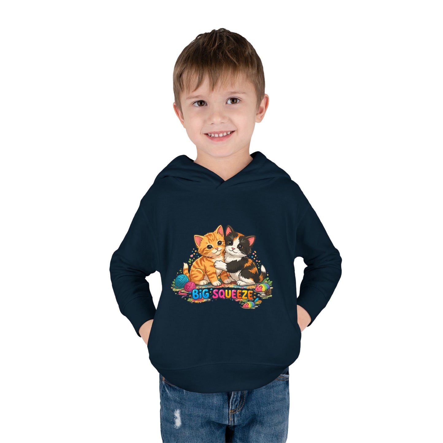 Big Squeeze Kitten Toddler Pullover Fleece Hoodie