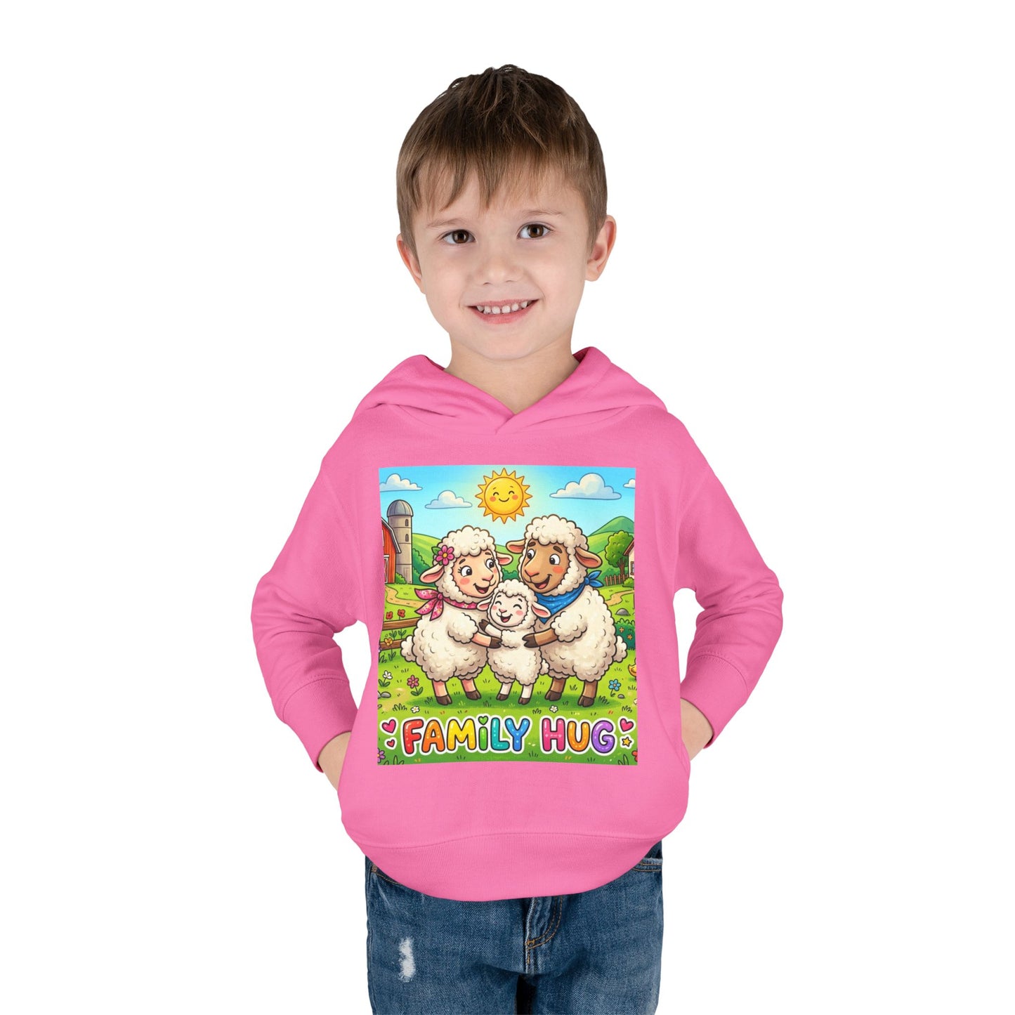 Family Hug Lamb Toddler Pullover Fleece Hoodie