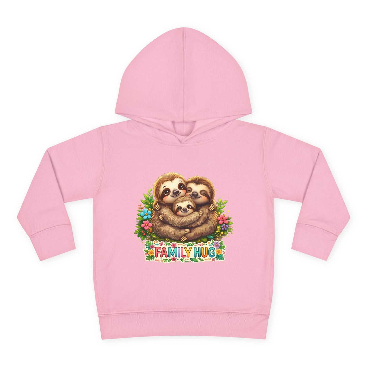 Family Hug Sloth Toddler Pullover Fleece Hoodie