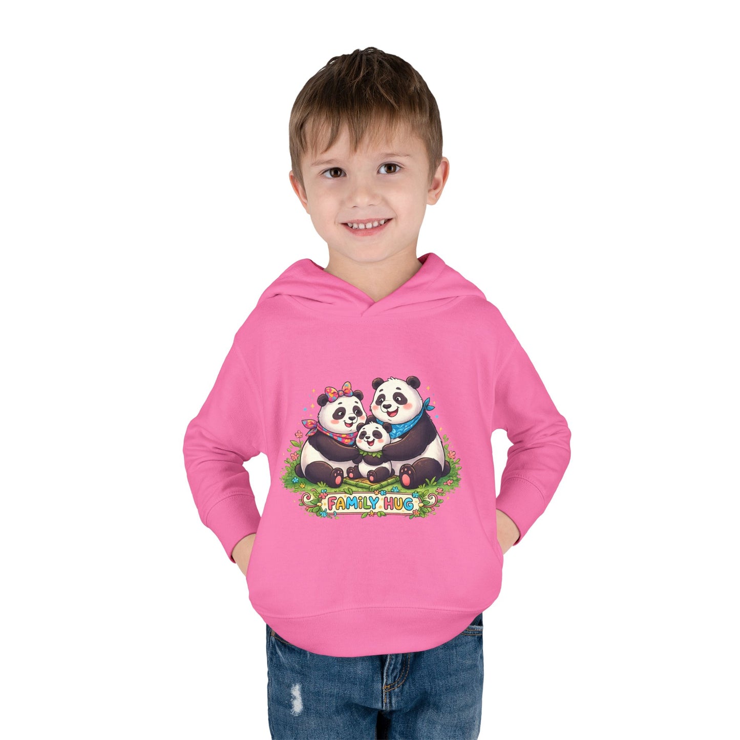 Family Hug Panda Toddler Pullover Fleece Hoodie
