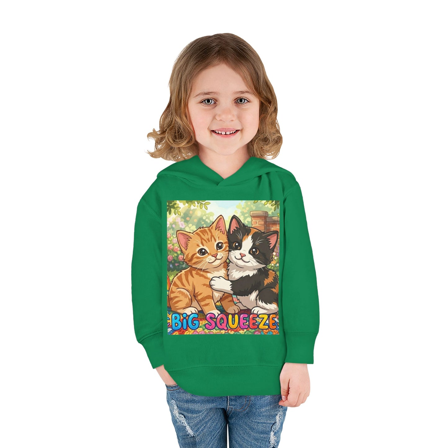 Big Squeeze Kitten Toddler Pullover Fleece Hoodie