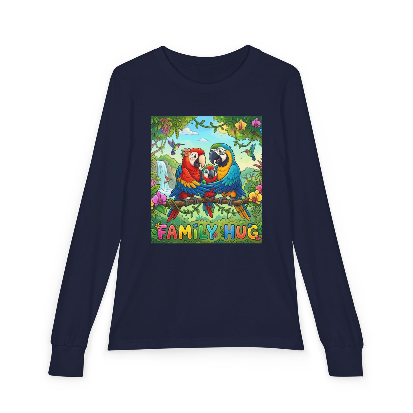 Family Hug Macaw Youth Jersey Long Sleeve Tee