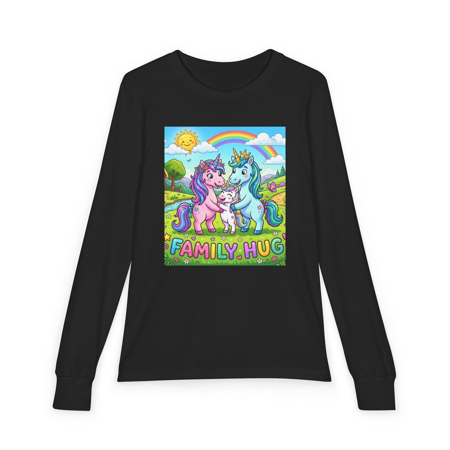 Family Hug Unicorn Youth Jersey Long Sleeve Tee