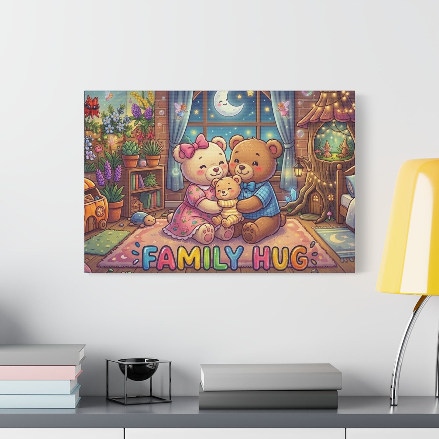 Family Hug Teddy Classic Canvas