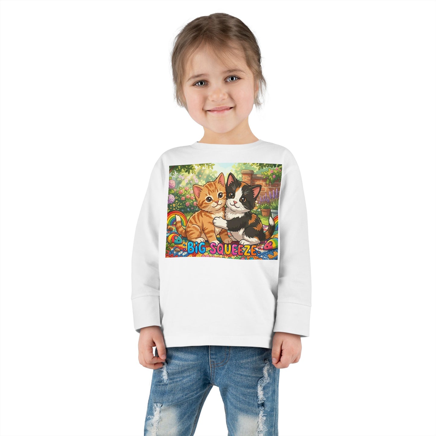 Big Squeeze Kitten Toddler Long Sleeve Tee