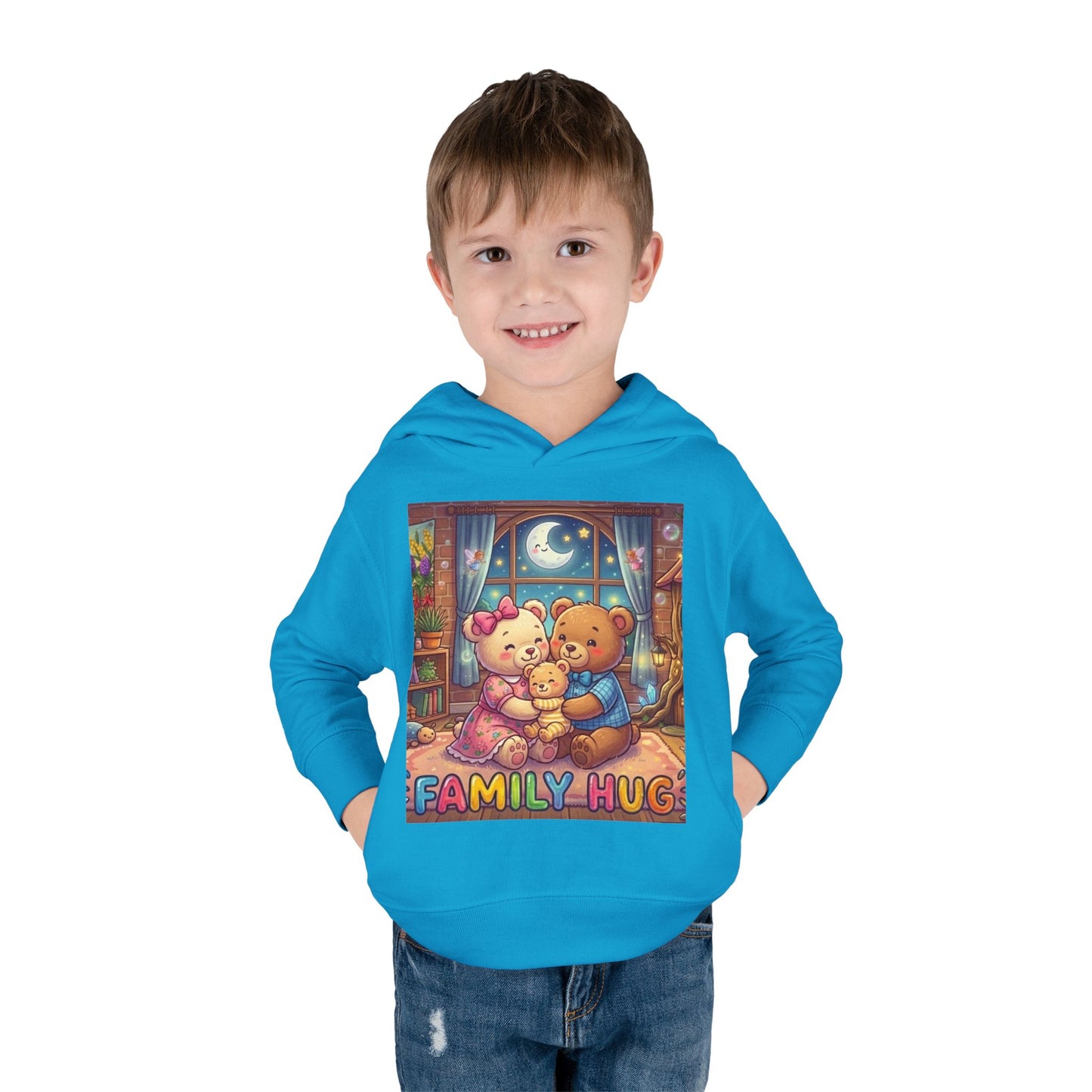 Family Hug Teddy Toddler Pullover Fleece Hoodie