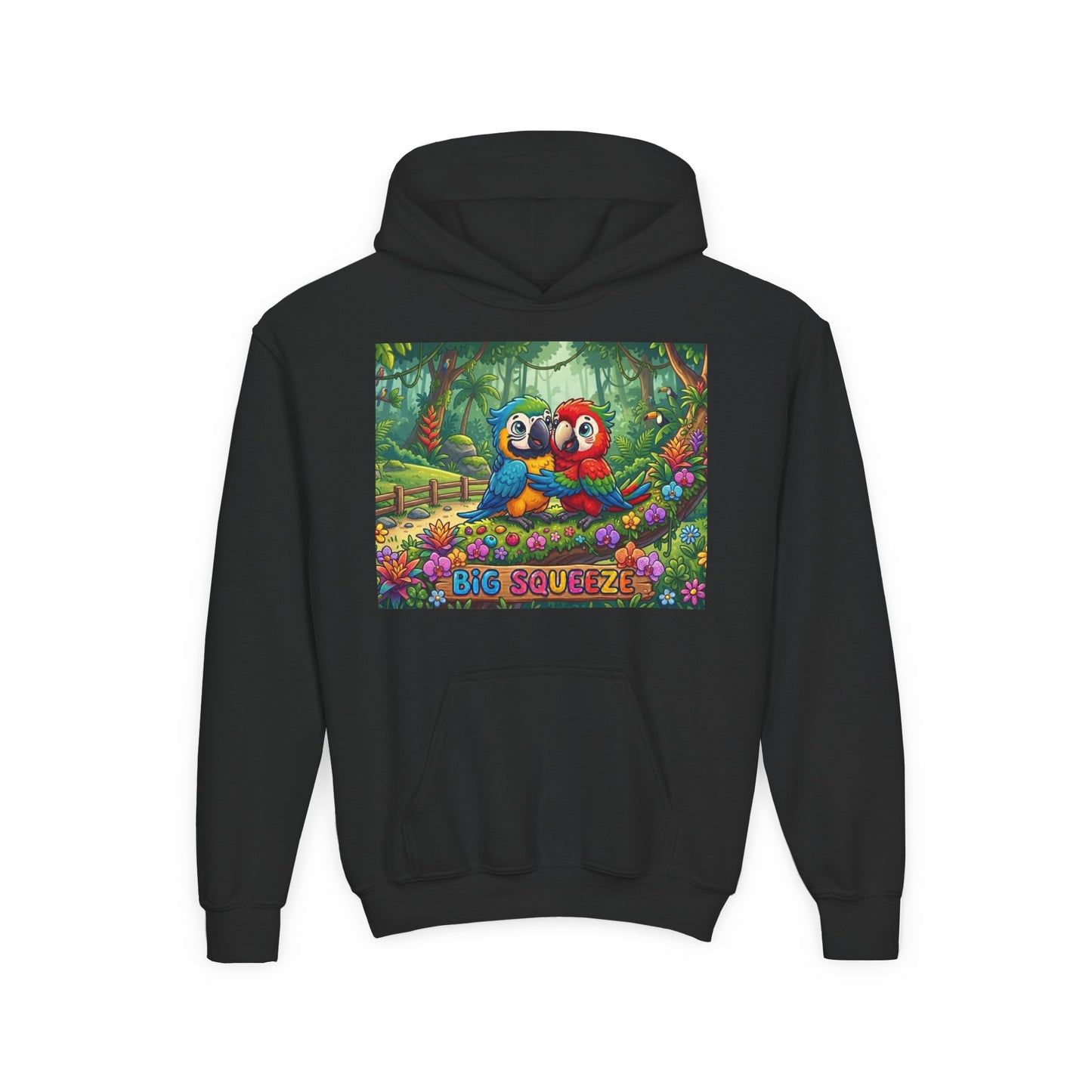 Big Squeeze Macaw Youth Heavy Blend Hooded Sweatshirt