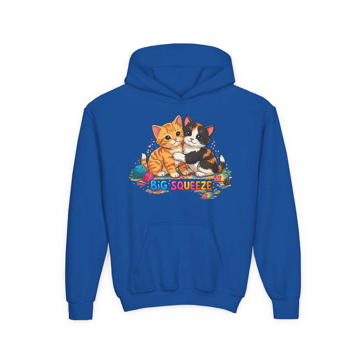 Big Squeeze Kitten Youth Heavy Blend Hooded Sweatshirt