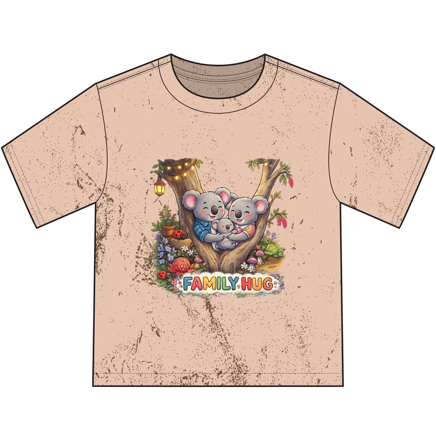 Family Hug Koala Heavyweight Color Blast Youth T-Shirt