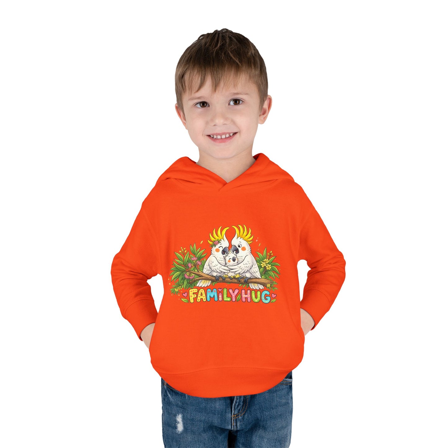 Family Hug Cockatoo Toddler Pullover Fleece Hoodie