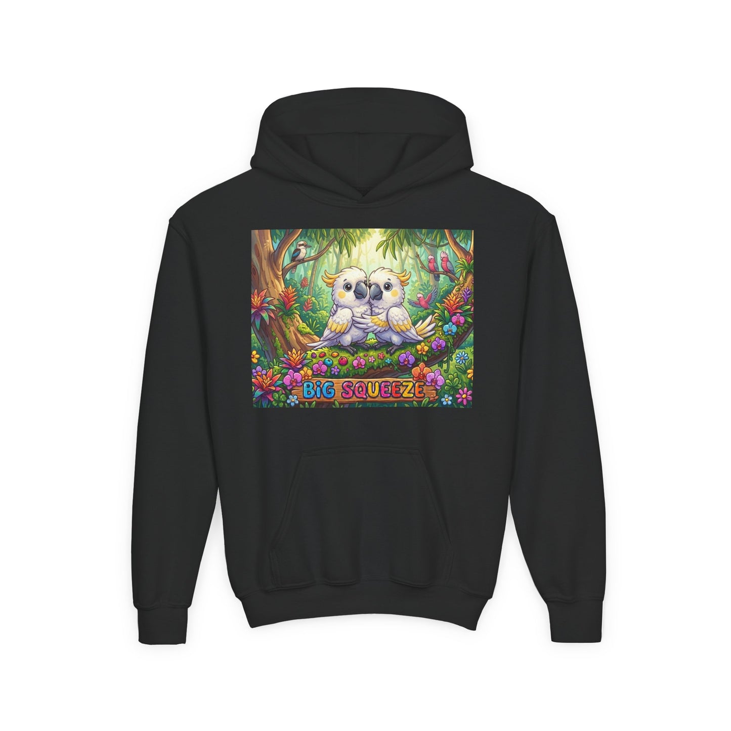 Big Squeeze Cockatoo Youth Heavy Blend Hooded Sweatshirt