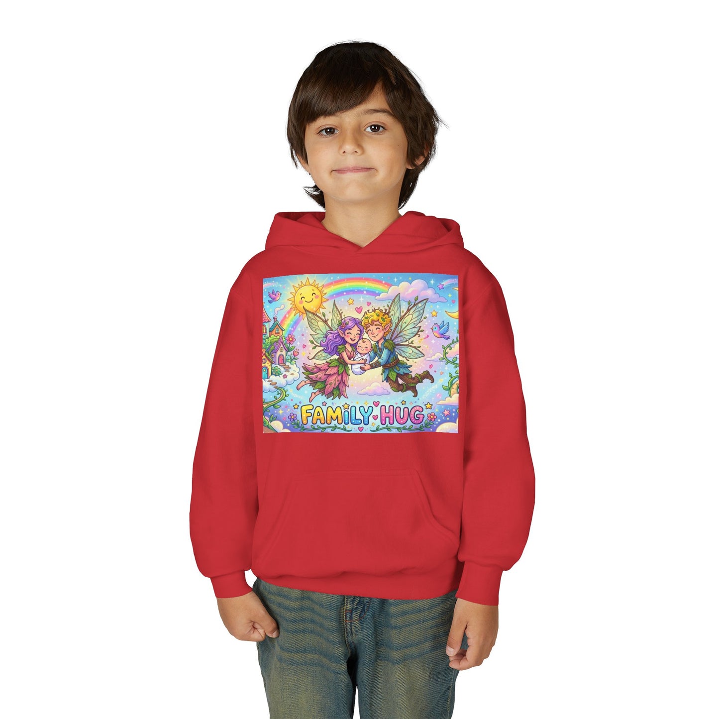 Family Hug Fairy Youth Heavy Blend Hooded Sweatshirt