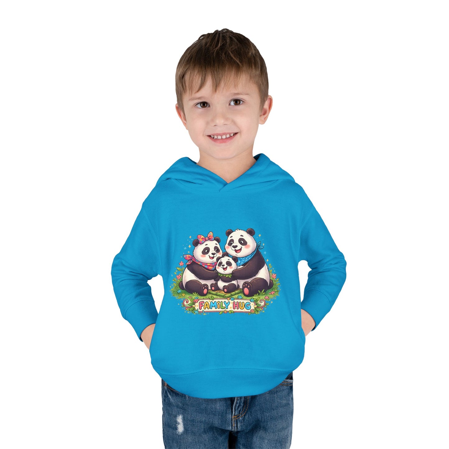 Family Hug Panda Toddler Pullover Fleece Hoodie