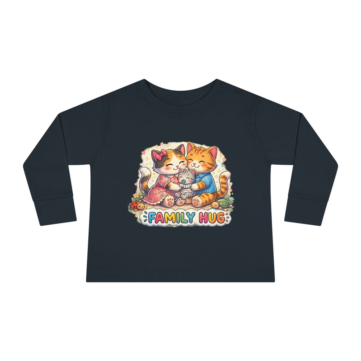 Family Hug Kitten Toddler Long Sleeve Tee
