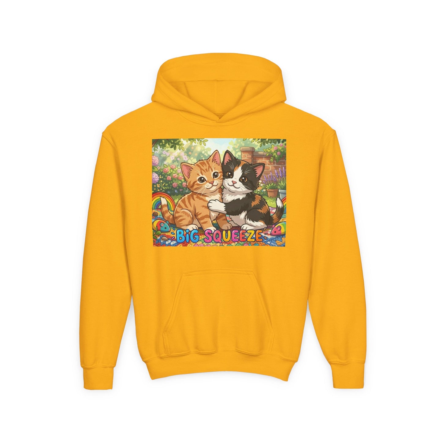 Big Squeeze Kitten Youth Heavy Blend Hooded Sweatshirt