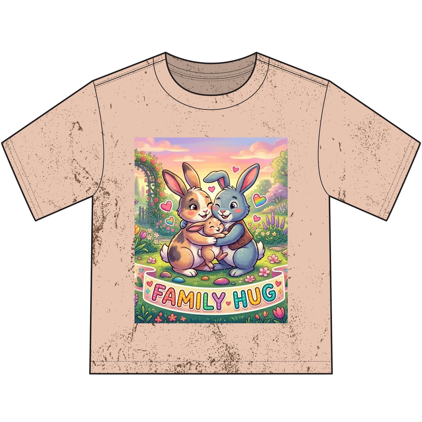 Family Hug Bunny Heavyweight Color Blast Youth T-Shirt