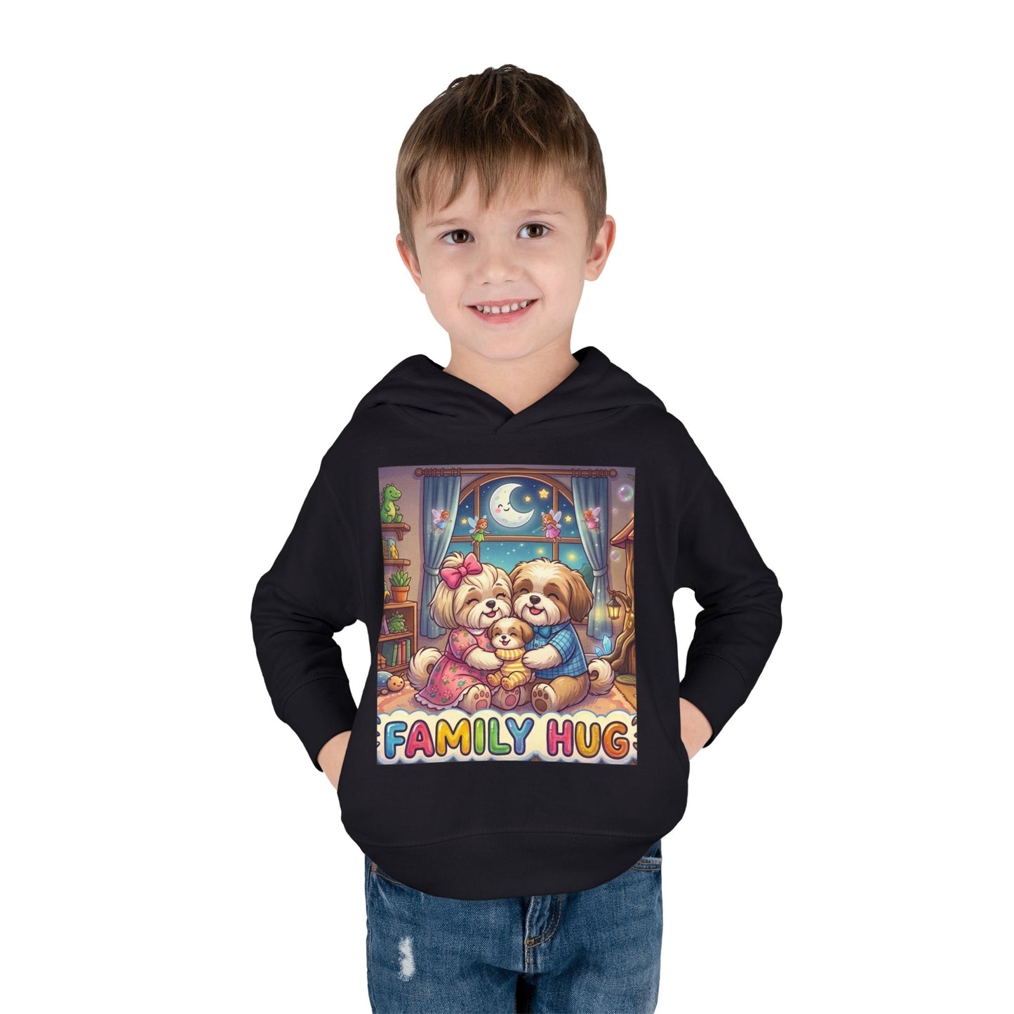 Family Hug Shih Tzu Toddler Pullover Fleece Hoodie