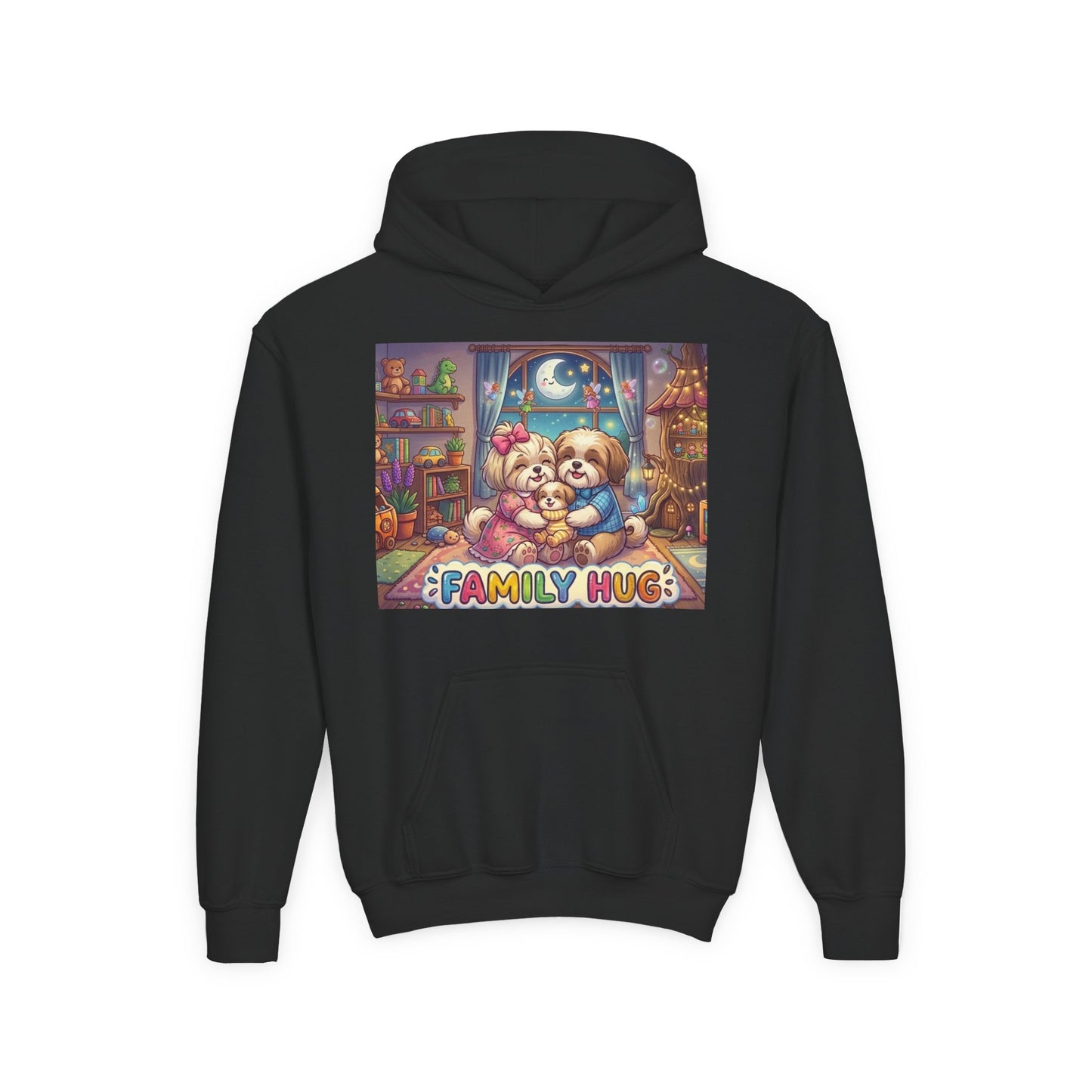 Family Hug Shih Tzu Youth Heavy Blend Hooded Sweatshirt