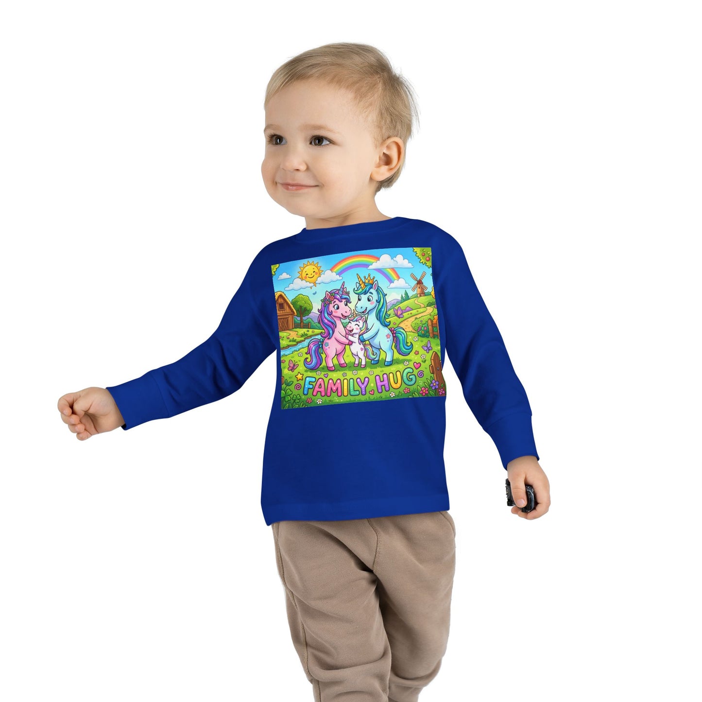 Family Hug Unicorn Toddler Long Sleeve Tee