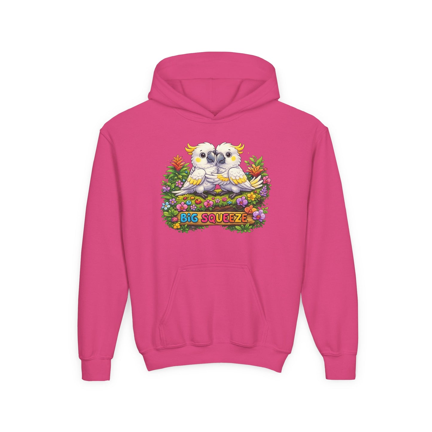 Big Squeeze Cockatoo Youth Heavy Blend Hooded Sweatshirt