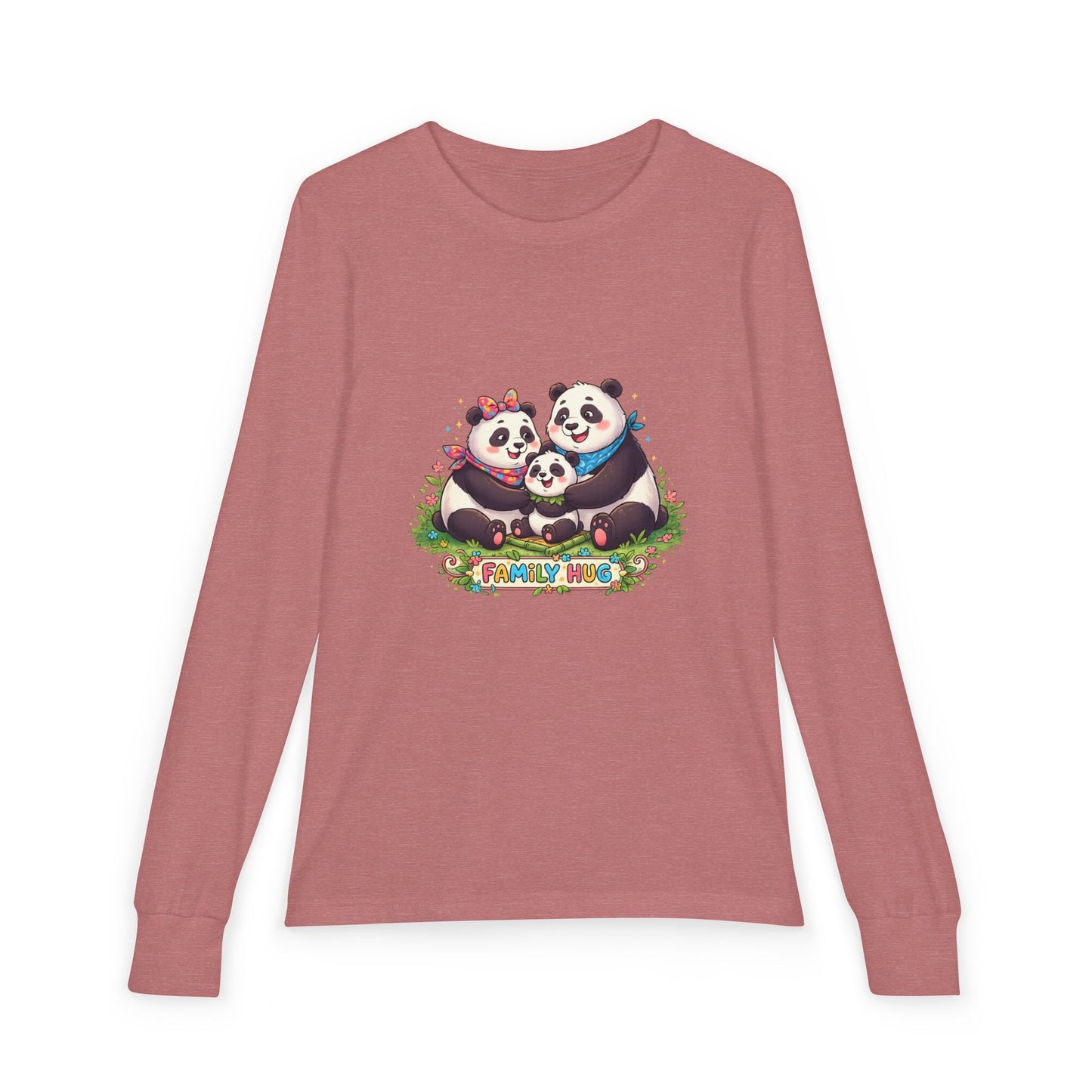 Family Hug Panda Youth Jersey Long Sleeve Tee